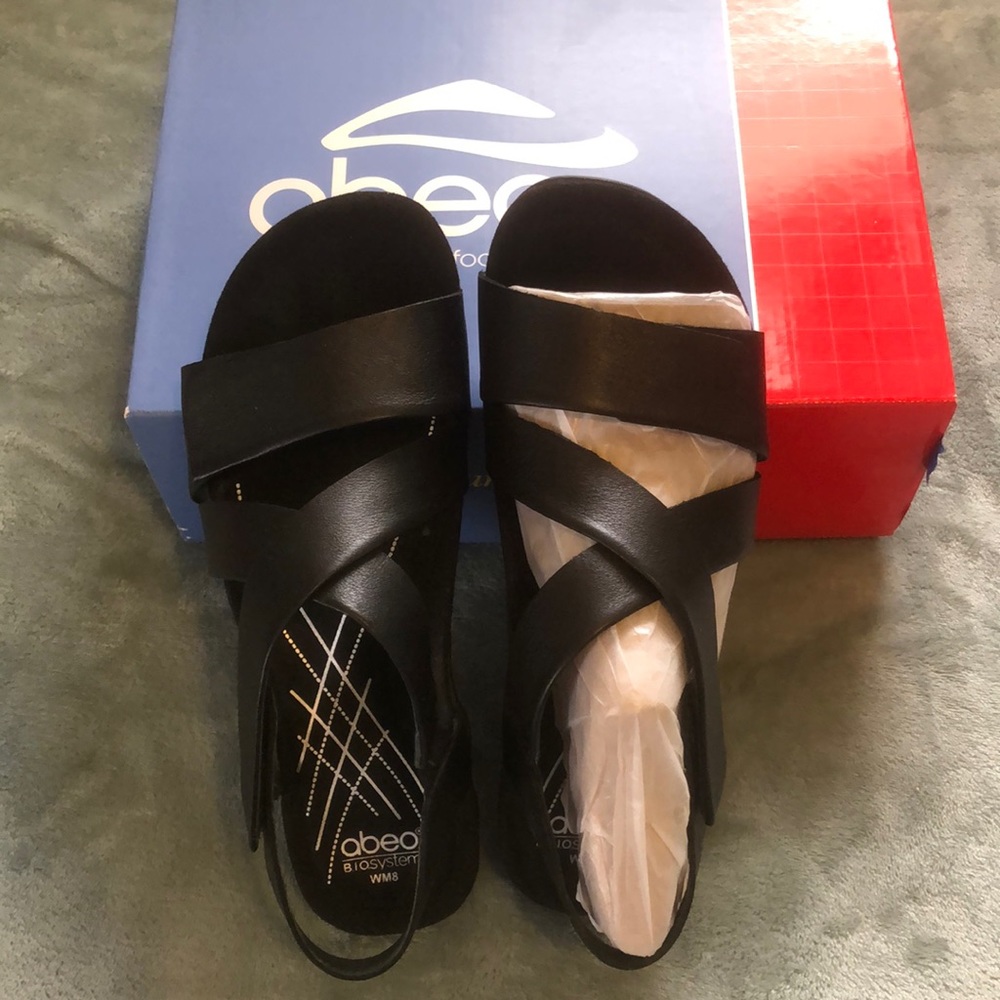 Abeo Norma Black Metatarsal Sandals size 8